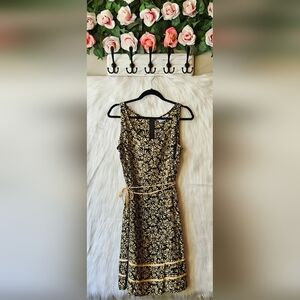 Blue Planet Surf Sunflowers Belted Mini Dress